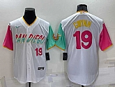 Men's San Diego Padres #19 Tony Gwynn Number White 2022 City Connect Cool Base Stitched Jersey,baseball caps,new era cap wholesale,wholesale hats